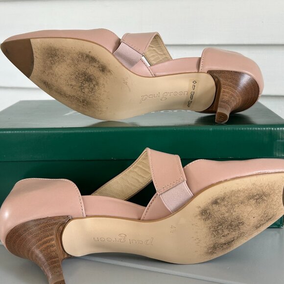 Paul Green Womens Blush Leather Pointed Toe Nicki Asymmetrical Pump Size 4 1/2 - Picture 3 of 16